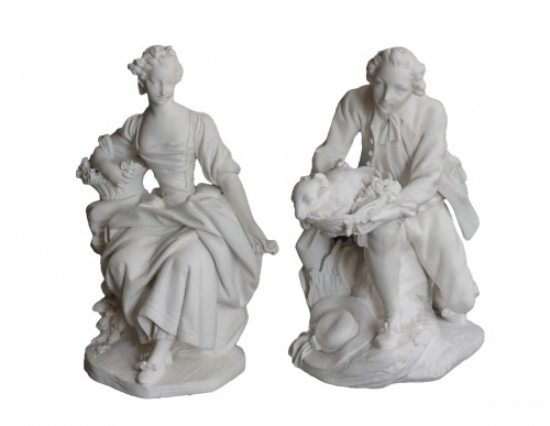 Pair of Biscuits of porcelain of Vincennes – Sèvres, 18th century