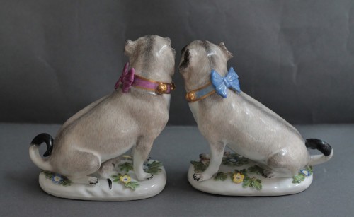 Pugs in Meissen porcelain (Saxony, Germany), circa 1745 - Louis XV