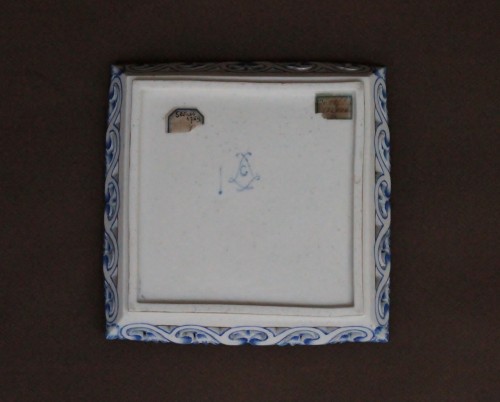 Porcelain & Faience  - Sevres porcelain suare tray, letter date G for 1760. 18th century