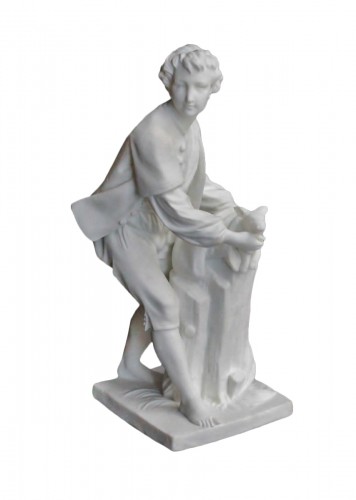Biscuit en porcelaine tendre de Sèvres "Le marchand de cochon" par Falconet, 18e