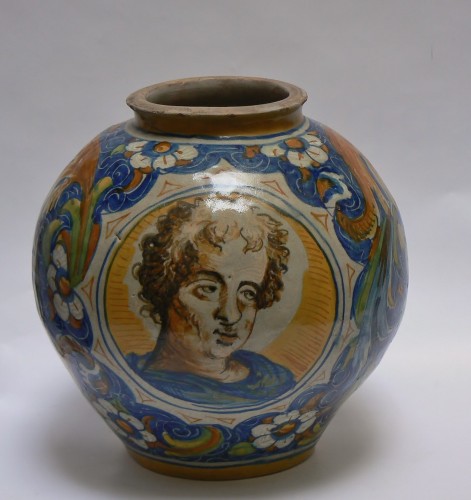 Vase boule en majolique de Venise, atelier de Maestro Domenico, vers 1560-70. - Céramiques, Porcelaines Style Renaissance