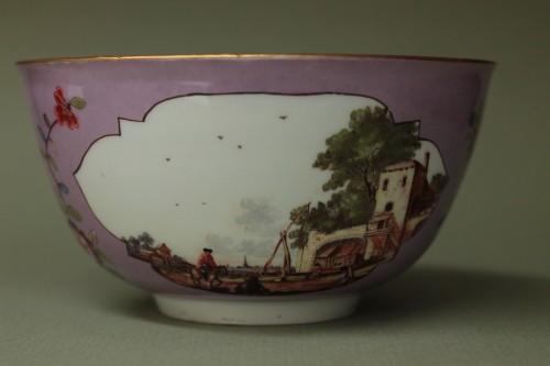 Porcelain & Faience  - Meissen porcelain bowl with a lavender background, circa 1745.