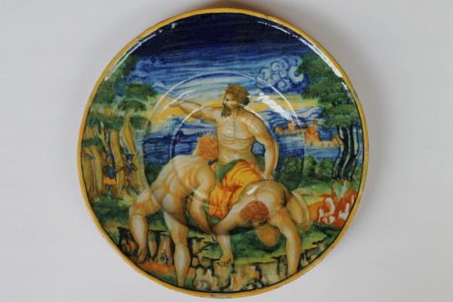 Tondino en majolique d'Urbino à décor "a istoriato" vers 1535-1545. - JM Béalu & Fils