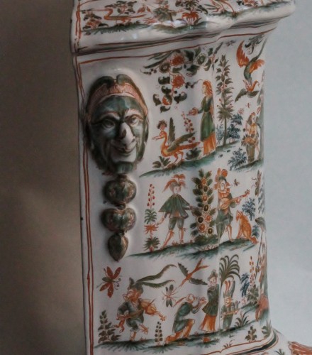 Porcelain & Faience  - Moustiers Fountain with decoration of grotesque. Circa 1760-65