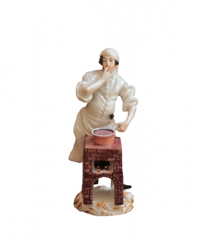 Le cuisinier - Statuette en porcelaine de Meissen série des cris de Paris, vers 1765.