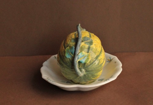 Porcelain & Faience  - Strasbourg faience, watermelon in trompe-l&#039;oeil, circa 1744-48