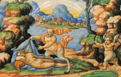 XVIe siècle et avant - Tondino en majolique d'Urbino attribué à Guido Durantino, 16e siècle