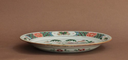 Pair of Chinese porcelain plates, Green Family, Kangxi period 1662-1722 - 