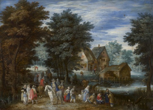 Joseph BREDAEL (1688-1739)  - River landscape with travelers
