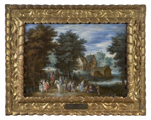 Joseph BREDAEL (1688-1739)  - River landscape with travelers - Paintings & Drawings Style 