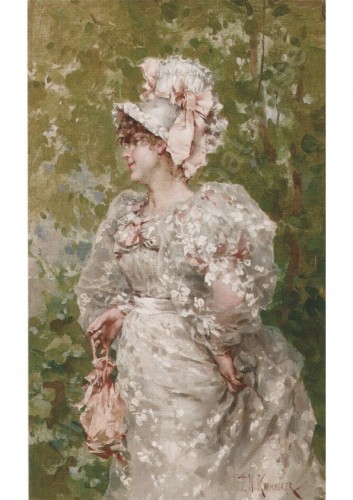 Frederick Hendrick KAEMMERER  (1839-1902) - Elégante à la robe rose
