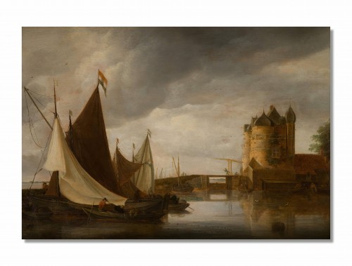 Salomon Van RUYSDAEL 1601 - 1670) - River landscape at the castle
