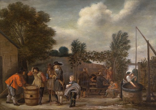 Dirk DRUYF (1620 - 1669) - The dice game in the village