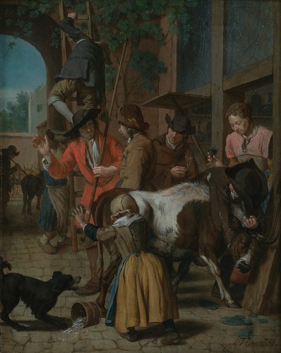 Jan Joseph HOREMANS (1714 - 1790) - Le marché aux bestiaux