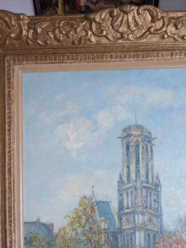 Gustave MADELAIN  (1867- 1944) - La tour St Jacques à Paris - Tableaux et dessins Style 