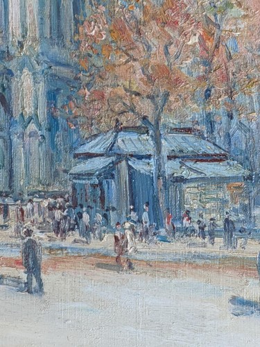 Gustave MADELAIN  (1867- 1944) - La tour St Jacques à Paris - 