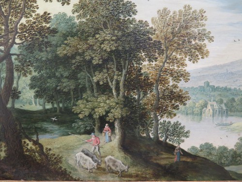 Martin RYCKAERT (1587 - 1631) - Lake landscape with walkers