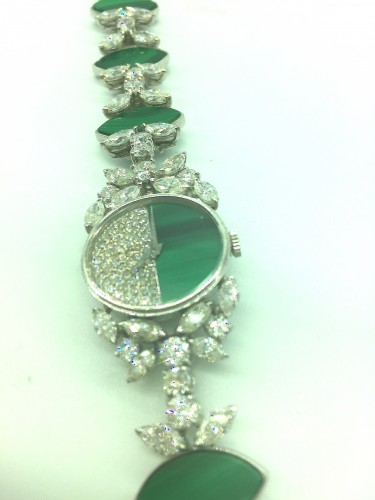 Chopard -  Gold, diamonds and malachite lady&#039;s watch - Antique Jewellery Style 