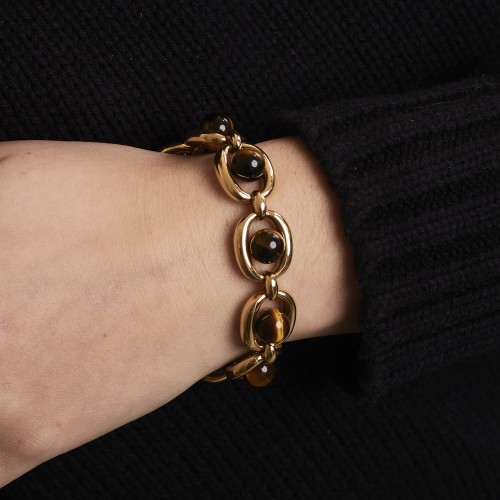 Gold and tiger eye bracelet by Boucheron - Antique Jewellery Style 