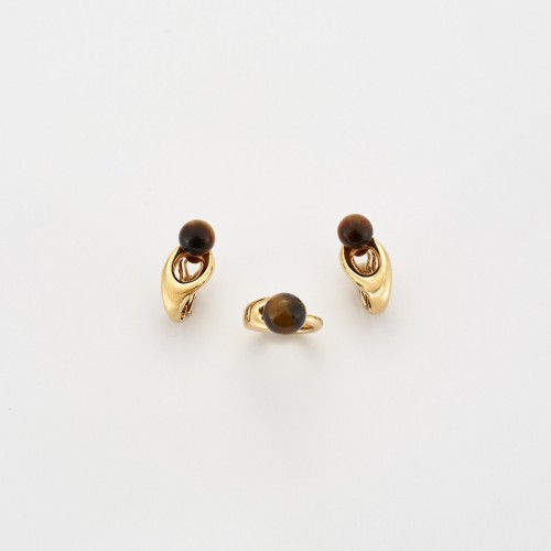 Boucheron - Gold and tiger eye ring and earrings set  - Antique Jewellery Style 
