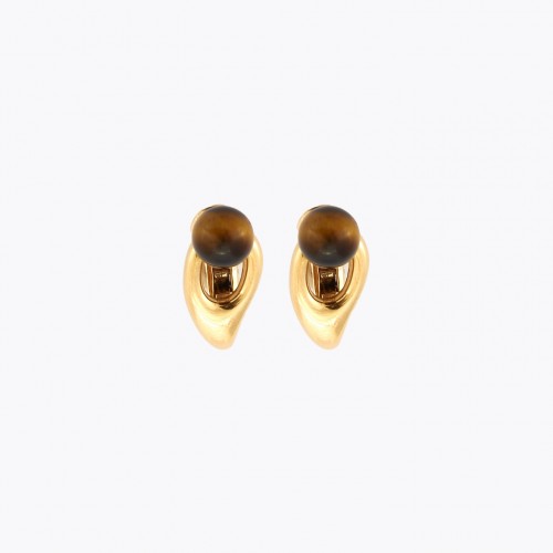 Boucheron - Gold and tiger eye ring and earrings set  - 