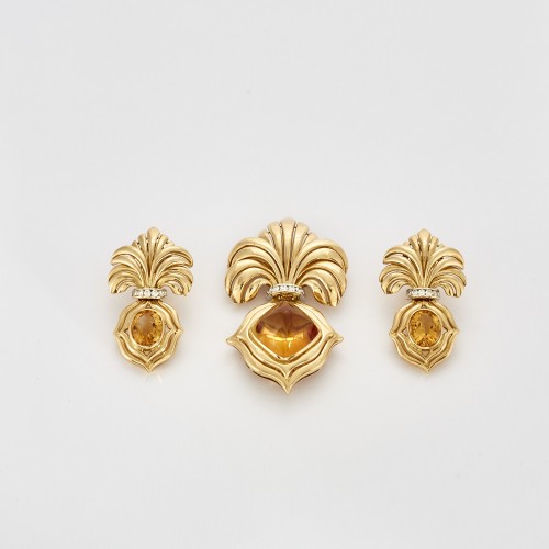 Earrings and brooch set by REPOSSI  - Antique Jewellery Style 