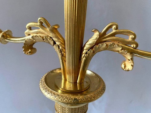 Empire - Paire de chandeliers Empire en bronze doré