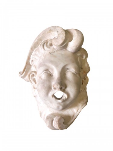 Mascaron de fontaine en marbre Italie XVIIe siècle