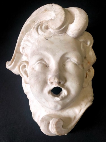 Mascaron of marble fountain Italy 17th century - Architectural & Garden Style Louis XIV