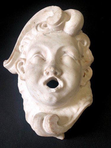 Architectural & Garden  - Mascaron of marble fountain Italy 17th century