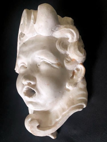 Mascaron de fontaine en marbre Italie XVIIe siècle - Jullion Antiquités