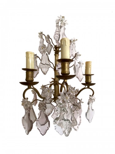 Pair of Louis XV sconces with pendants