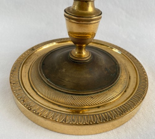 Pair of Empire  bronze candlesticks - 