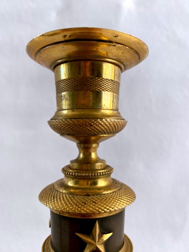 Pair of Empire  bronze candlesticks - Empire