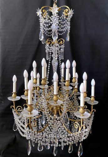 Lustre en cristal de Baccarat et bronze doré - Luminaires Style Napoléon III