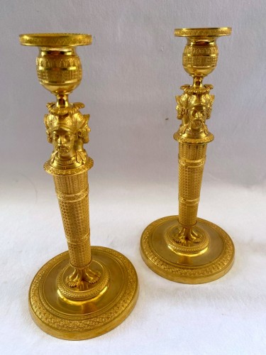 Pair of Empire ormolu flambeaux - Lighting Style Empire