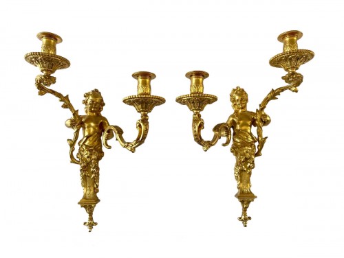 Pair of Napoleon iII ormolu sconces