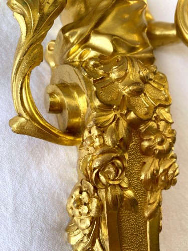 Napoléon III - Paire d'appliques Napoléon iII en bronze doré