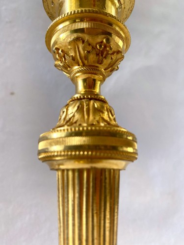 Pair of gilt bronze Directoire candlesticks - Directoire