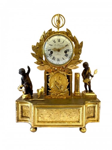 Louis XVI gilt bronze clock