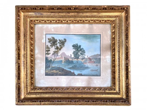 Framed gouache 18th century