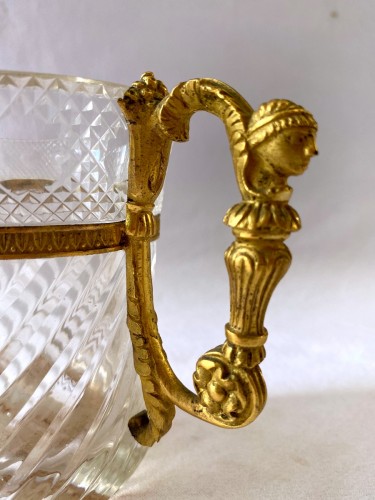 Tasse Empire en cristal taillé et bronze doré - Verrerie, Cristallerie Style Empire