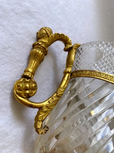 19th century - Empire cup in cut crystal and gilt bronze