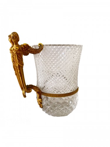 Empire cup in cut crystal and gilt bronze