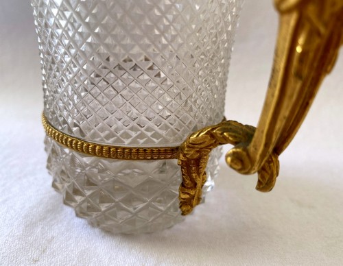 19th century - Empire cup in cut crystal and gilt bronze