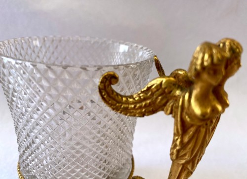 Empire cup in cut crystal and gilt bronze - Empire