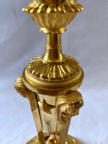 Antiquités - Pair of Empire ormolu candlesticks