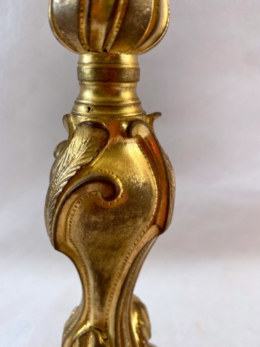 Antiquités - Pair of Louis XV  bronze flambeaux