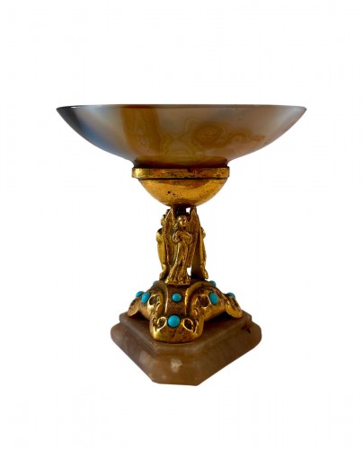 Garnesson au palais royal - Coupe en agate signé et bronze