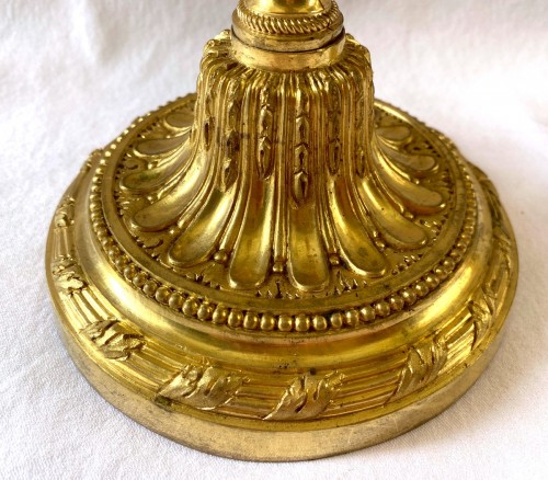Luminaires Bougeoirs et Chandeliers - Paire de chandeliers Louis XVI en bronze doré